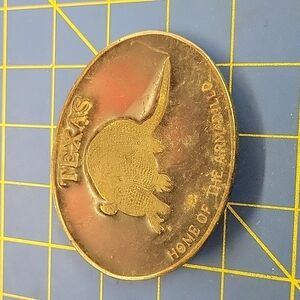 Texas Home of the Armadillo - Belt Buckle Front See photo for details